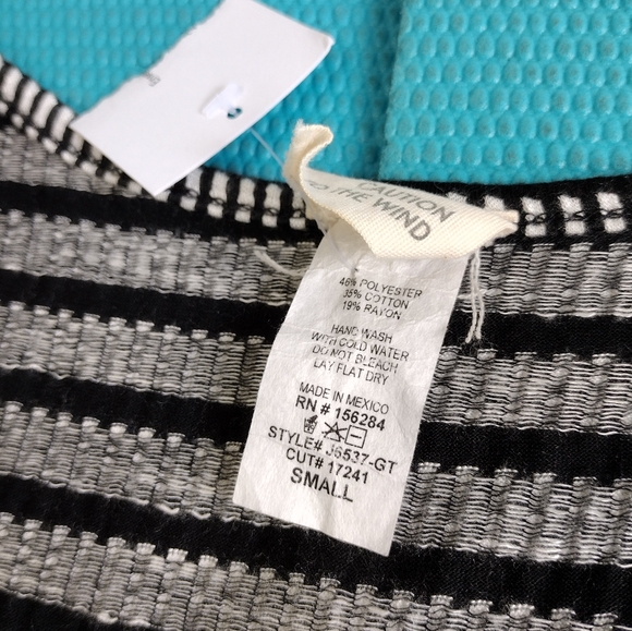 Caution to The Wind Women's Dress Striped A-line Black White Size S - Picture 7 of 8